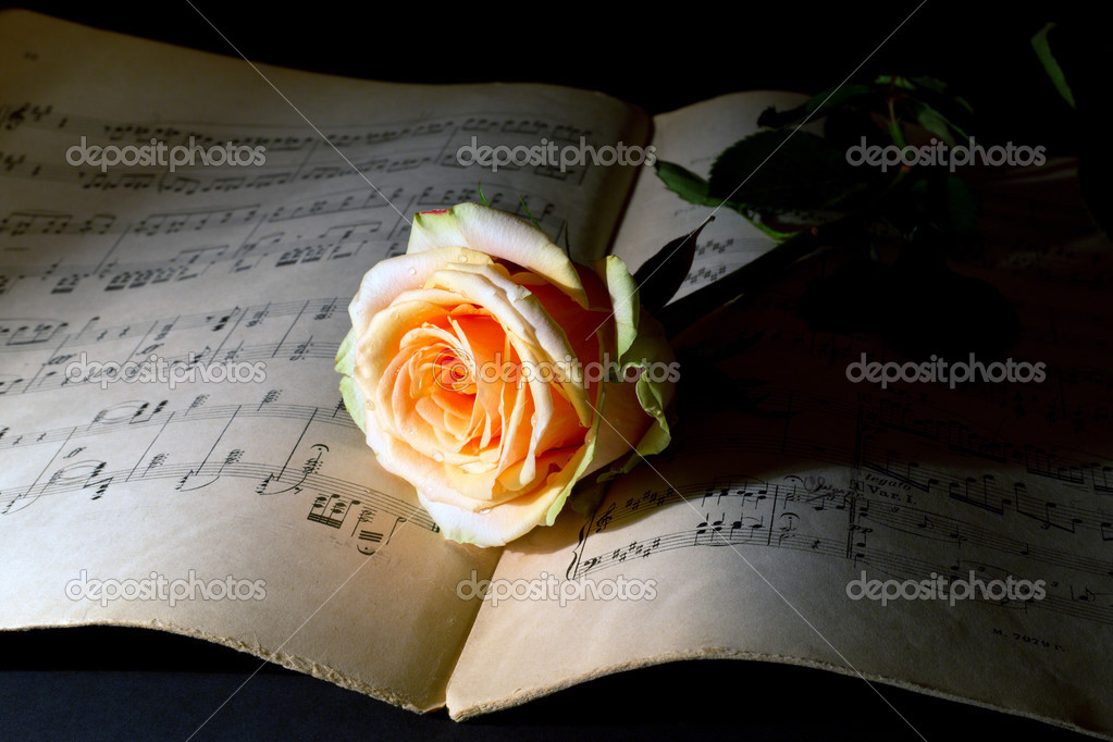 Altes Notenmanuskript im warmen Licht